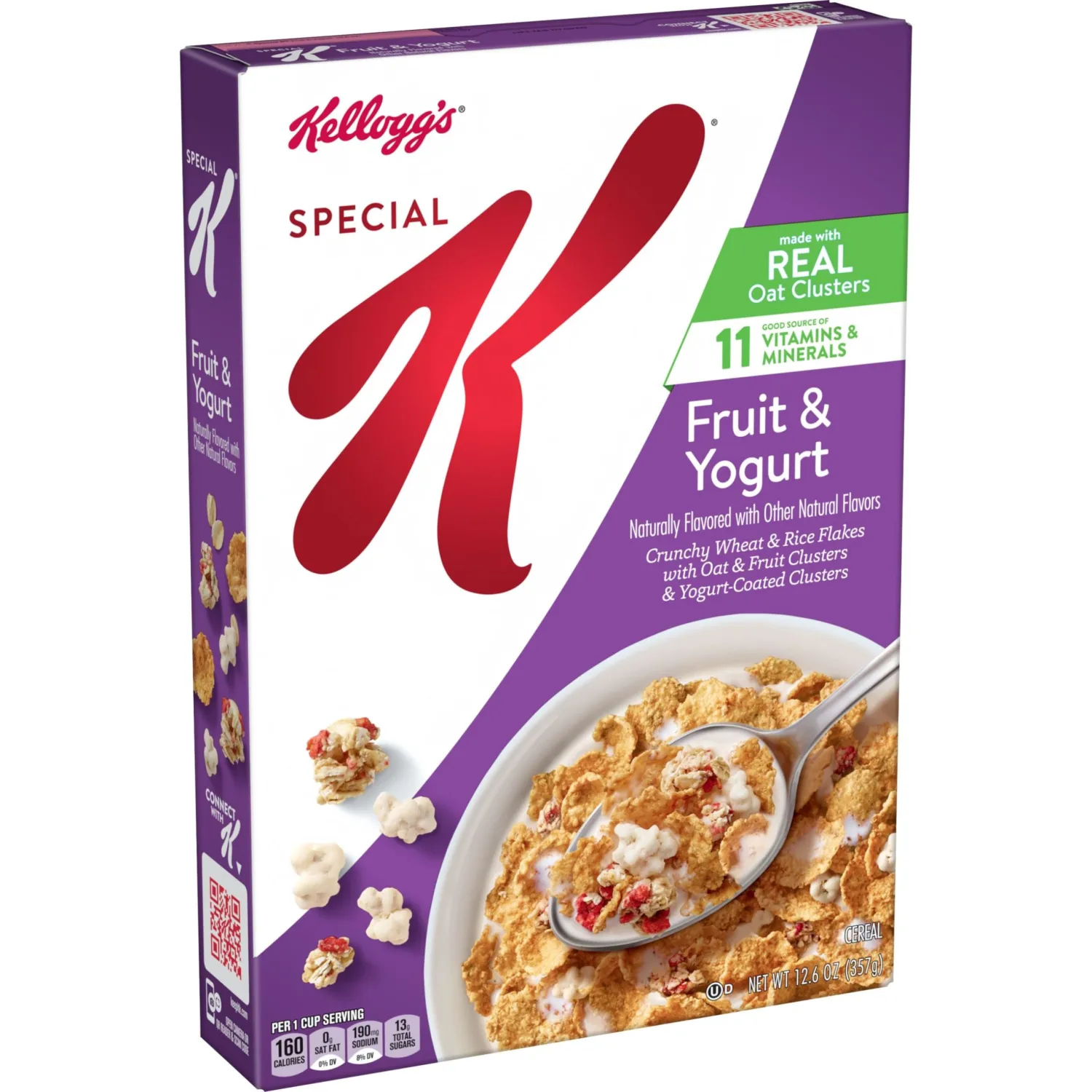 Kellogg's Special K Breakfast Cereal, Fiber Cereal, Family Breakfast, Fruit and Yogurt, 12.6oz Box (1 Box)