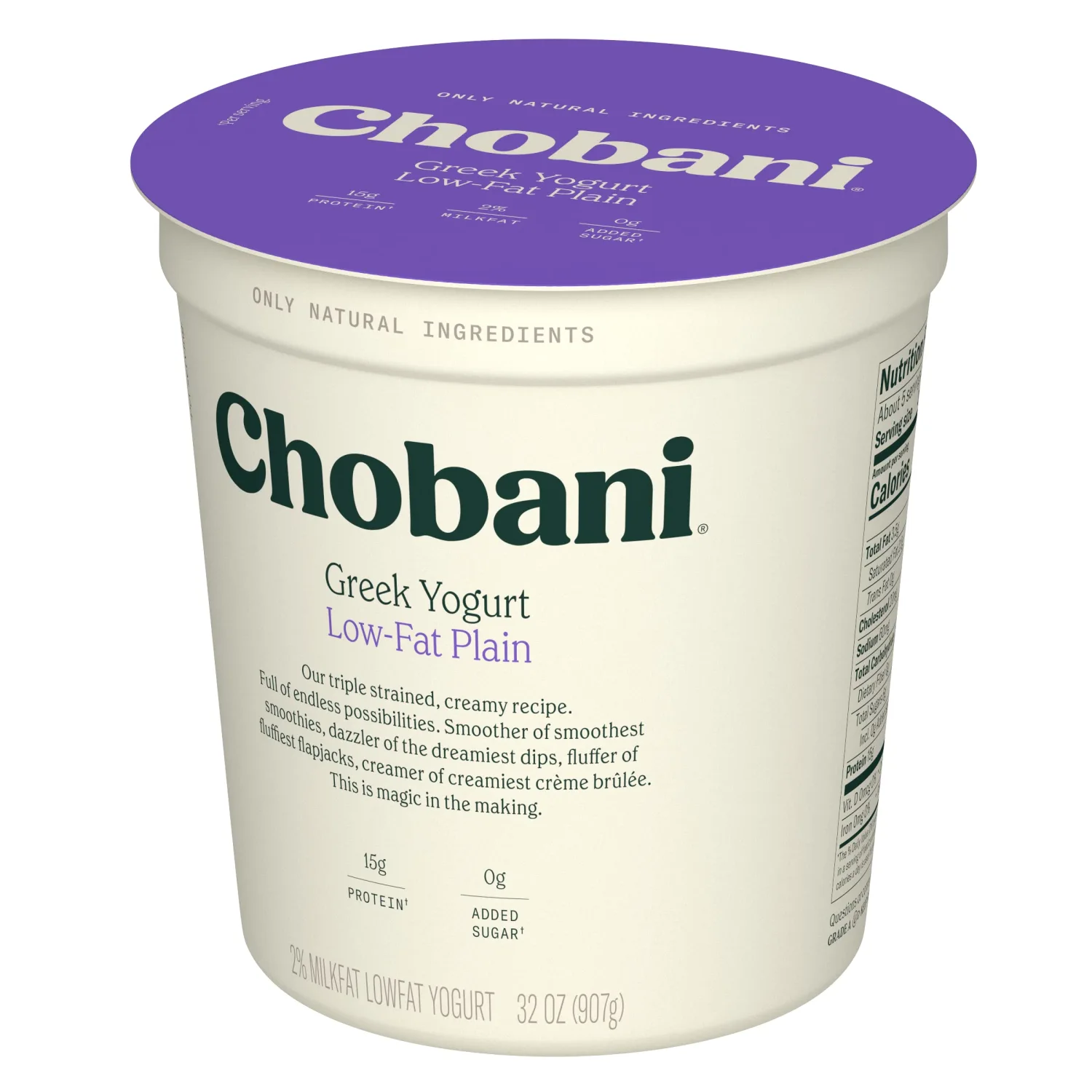 Chobani® Low-Fat Plain Greek Yogurt 32oz