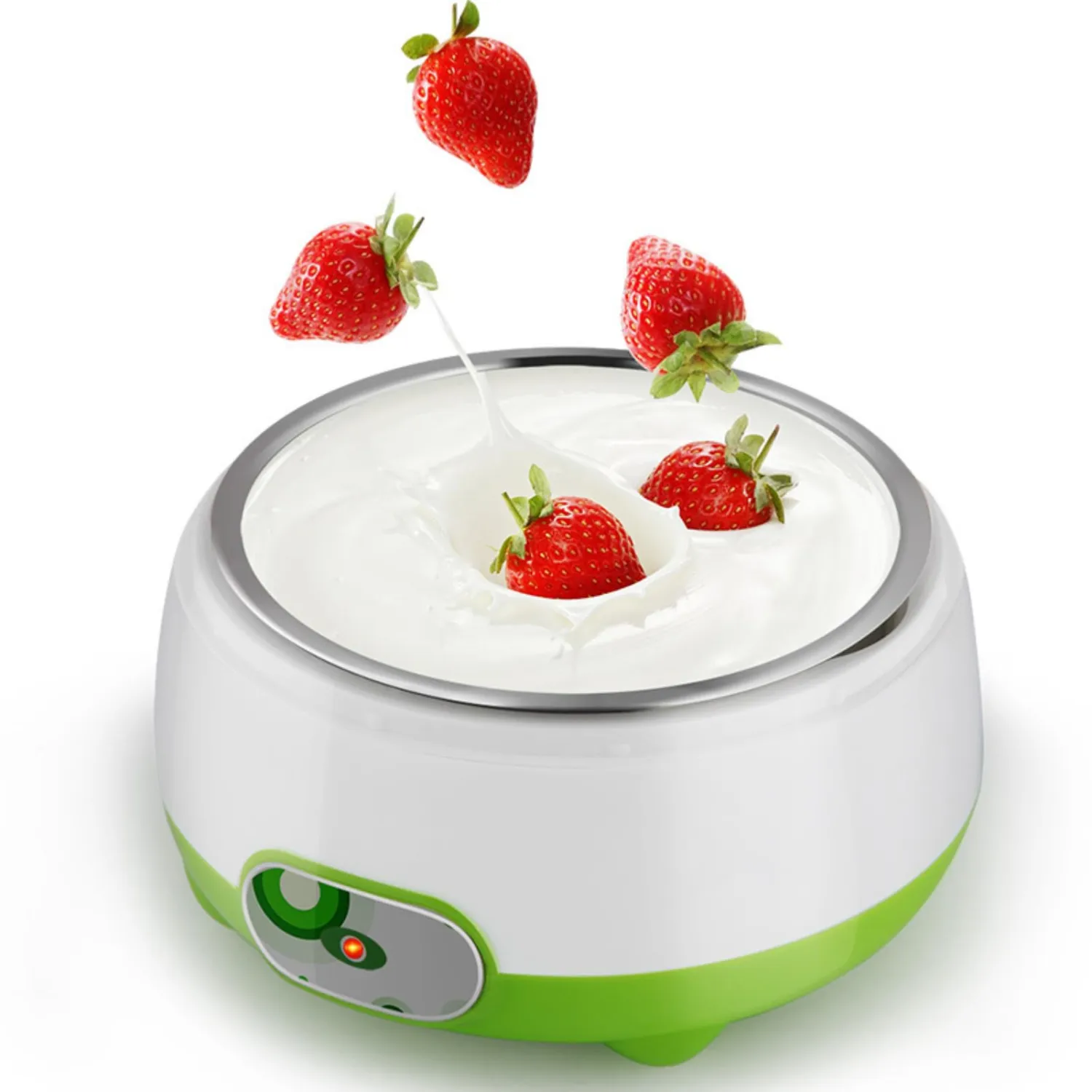 Small Yogurt Maker 15W, Compact DIY Yogurt Maker Machine with Reusable Stainless Steel Container, for Home Organic Yogurt, 4.7 x 6.3inch (US Plug 110V)