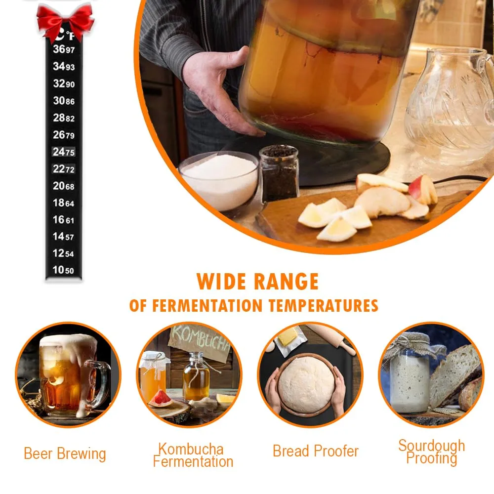 Brewing Fermentation Heat Pad Sourdough Proofing Heat Mat Waterproof for Home Beer Brewing Kombucha Yogurt Kefir Fermentation Sourdough Bread Proofing (Without Controller, 2 Pack)