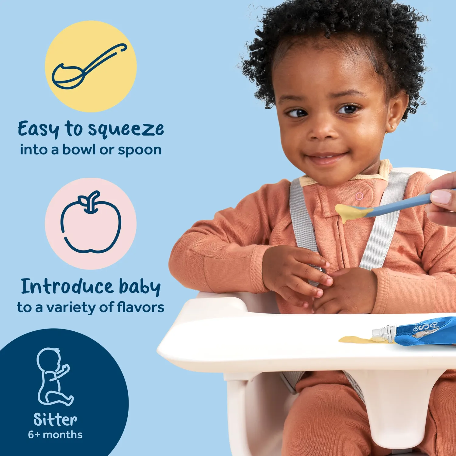 Gerber Baby Food Pouches, 2nd Foods for Babies, Apple, 3.5oz each (Pack of 12)