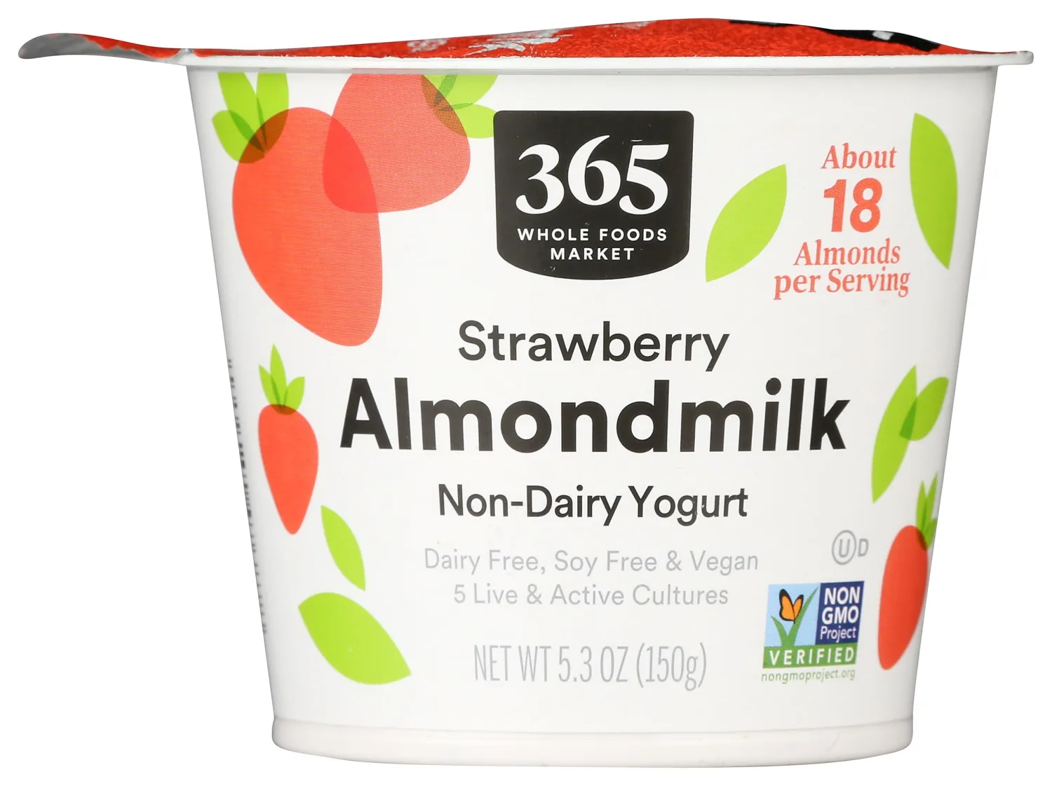 365 by Whole Foods Market, Strawberry Almond Yogurt, 5.3 Ounce