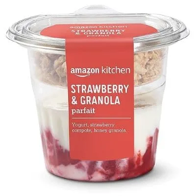 Amazon Kitchen, Strawberry & Granola Parfait with Yogurt, 6.3 Oz
