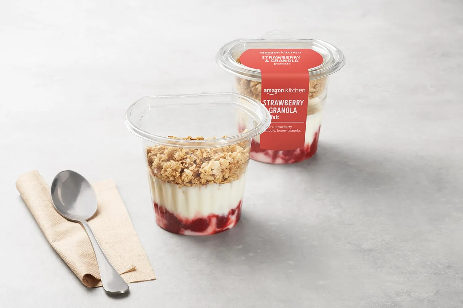 Amazon Kitchen, Strawberry & Granola Parfait with Yogurt, 6.3 Oz