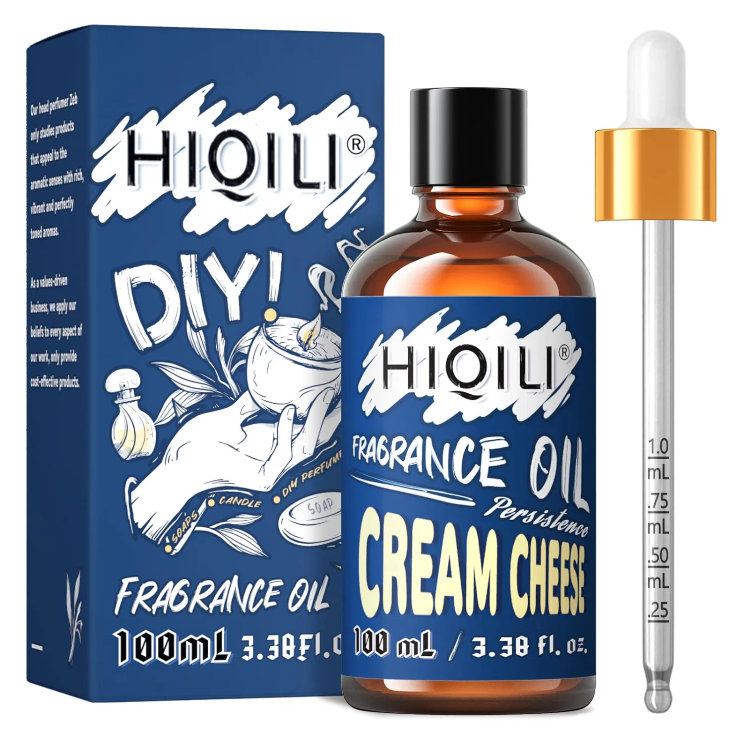 HIQILI Cream Cheese Essential Oil 100ml - Fresh Fragrance Oil for Diffuser and Aromatherapy, Long-Lasting Perfume Oil for Candle, Soap, Lotion Making - Home Care 3.38 Fl Oz