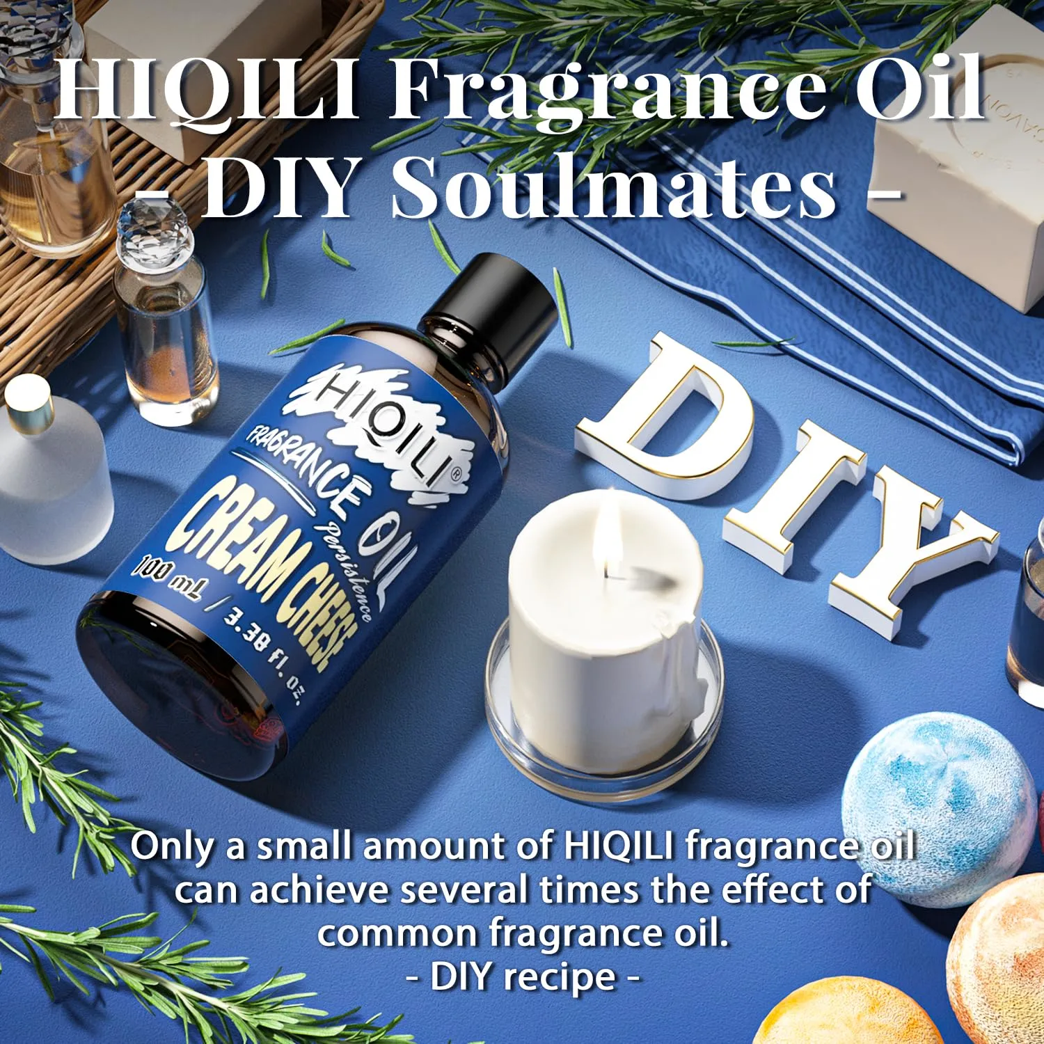 HIQILI Cream Cheese Essential Oil 100ml - Fresh Fragrance Oil for Diffuser and Aromatherapy, Long-Lasting Perfume Oil for Candle, Soap, Lotion Making - Home Care 3.38 Fl Oz