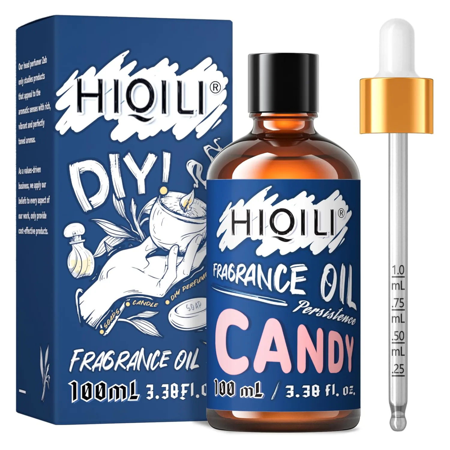 HIQILI Candy Fragrance Oil for Aromatherapy Diffuser, Car Freshies, Perfect for Soap, Perfume & Candle Making, Add in Shampoo and Lotion - 3.38 Fl Oz
