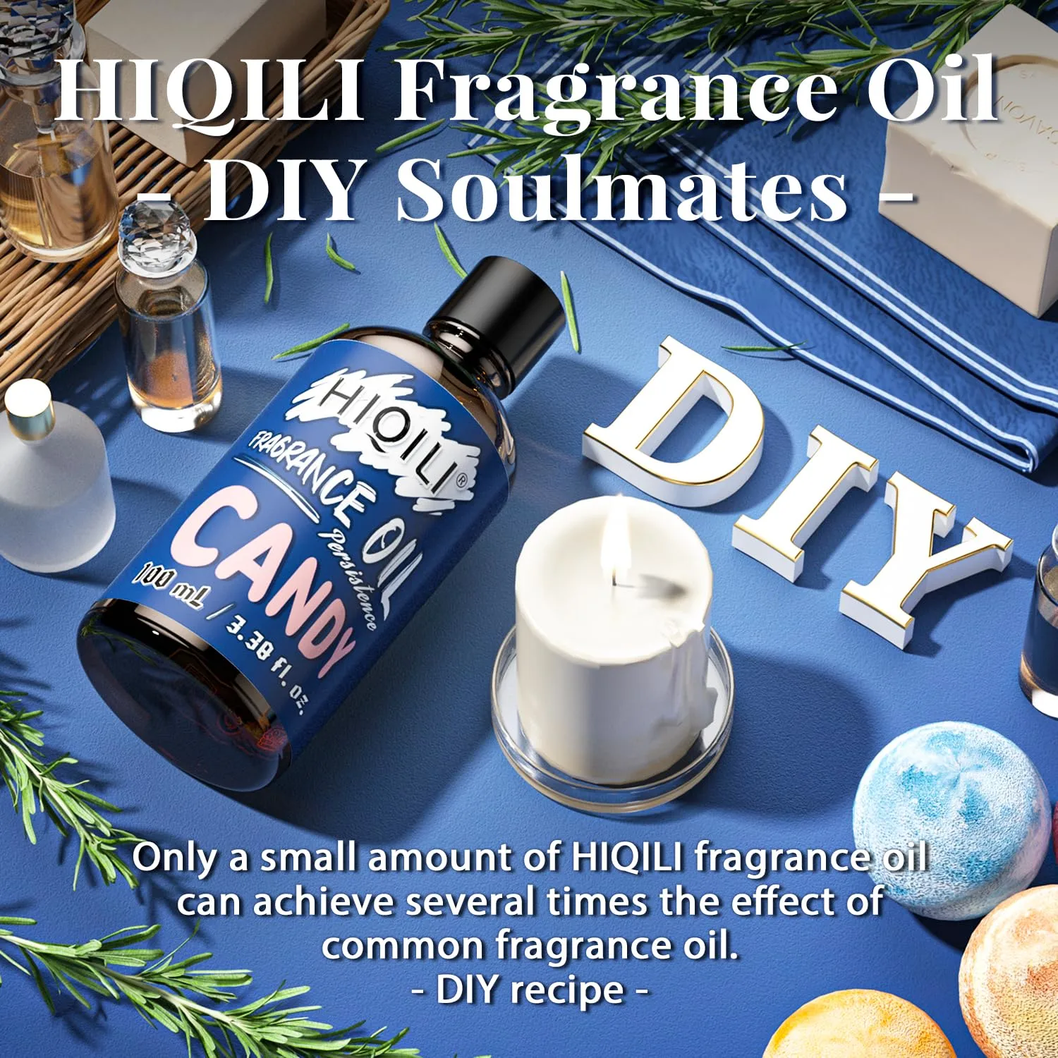 HIQILI Candy Fragrance Oil for Aromatherapy Diffuser, Car Freshies, Perfect for Soap, Perfume & Candle Making, Add in Shampoo and Lotion - 3.38 Fl Oz