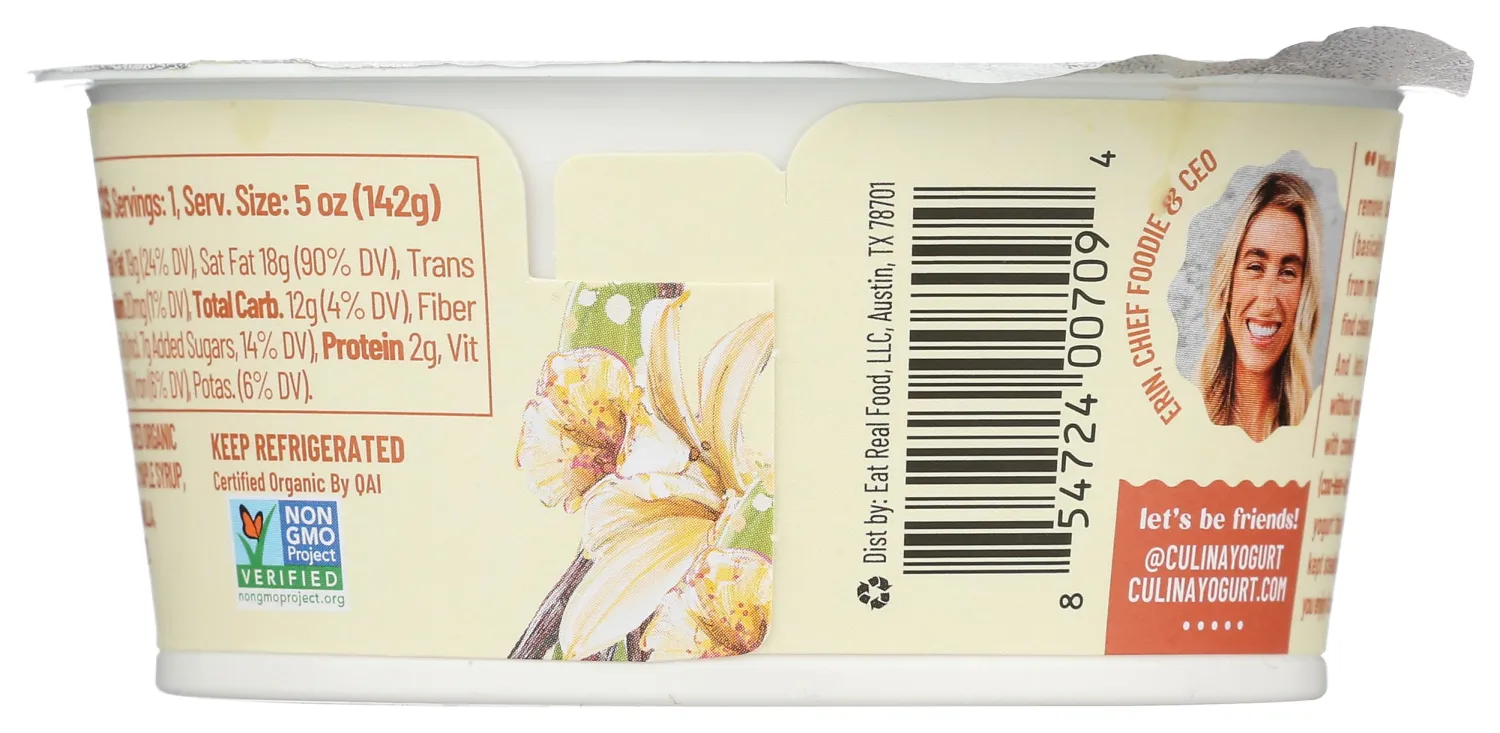 CULINA Bourbon Vanilla Coconut Yogurt, 5 OZ