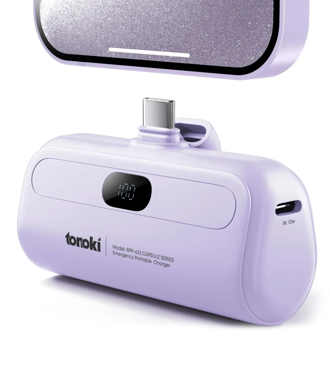 Portable Charger for iPhone 15/16 Series, Android, 5000mAh Small Power Bank Fast Charging Mini Portable Phone Charger Battery Pack Samsung, Google Pixel, Huawei, Xiaomi, iPad Pro (Purple, USB Type C)