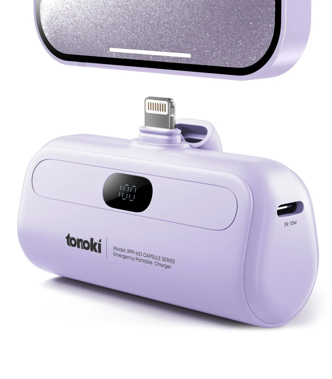 Portable Charger for iPhone, 5000mAh Small Power Bank Fast Charging, Mini Cute Portable Phone Charger Battery Pack for iPhone 14/14 Pro Max/14 Plus/13/12/11/X/8 (Purple, Lightning)