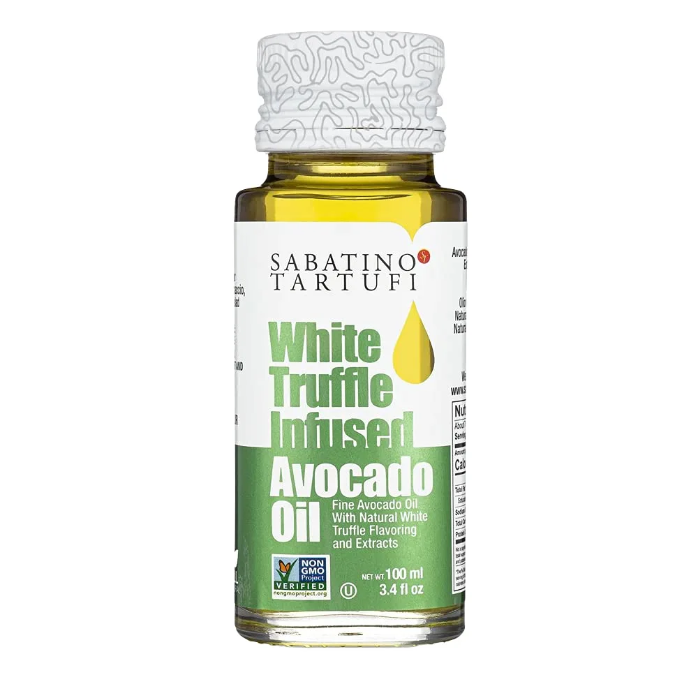 Sabatino Tartufi, White Truffle Avocado Oil, The Worlds First White Truffle Infused Avocado Oil, Gourmet Truffle Oil Made With White Truffles, Vegan, Keto, Gluten Free, Kosher, All Natural, 3.4oz