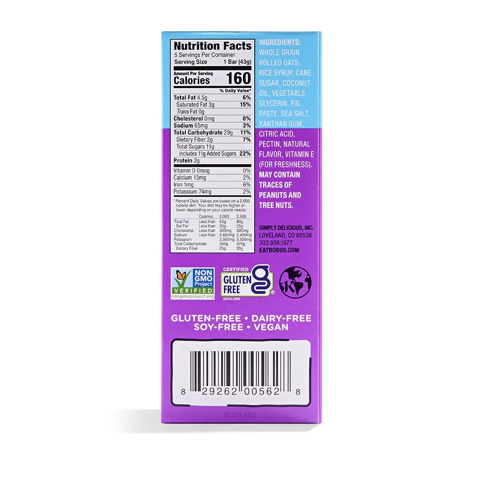 Bobo's Oat Bars Original Fig Bar 5 Count, 1.5 OZ