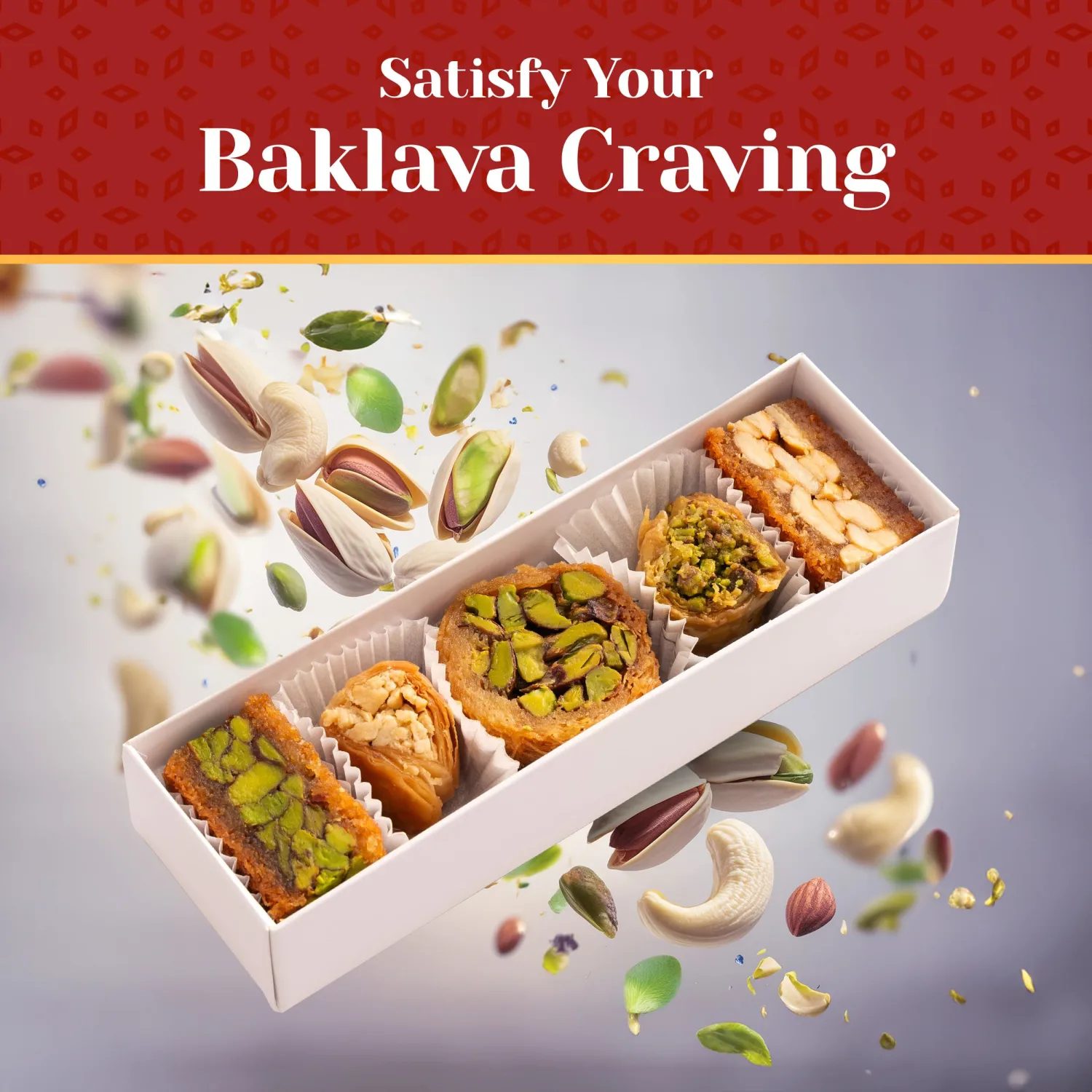 Eastanbul Baklava, 3.5oz, Baklava Pastry, Pistachio Gift Box, Middle Eastern Sweets, Premium Gourmet Desserts, Pistachio & Cashew Rich Pastry, Dulces Arabes, Arabic Sweets, Turkish Gifts