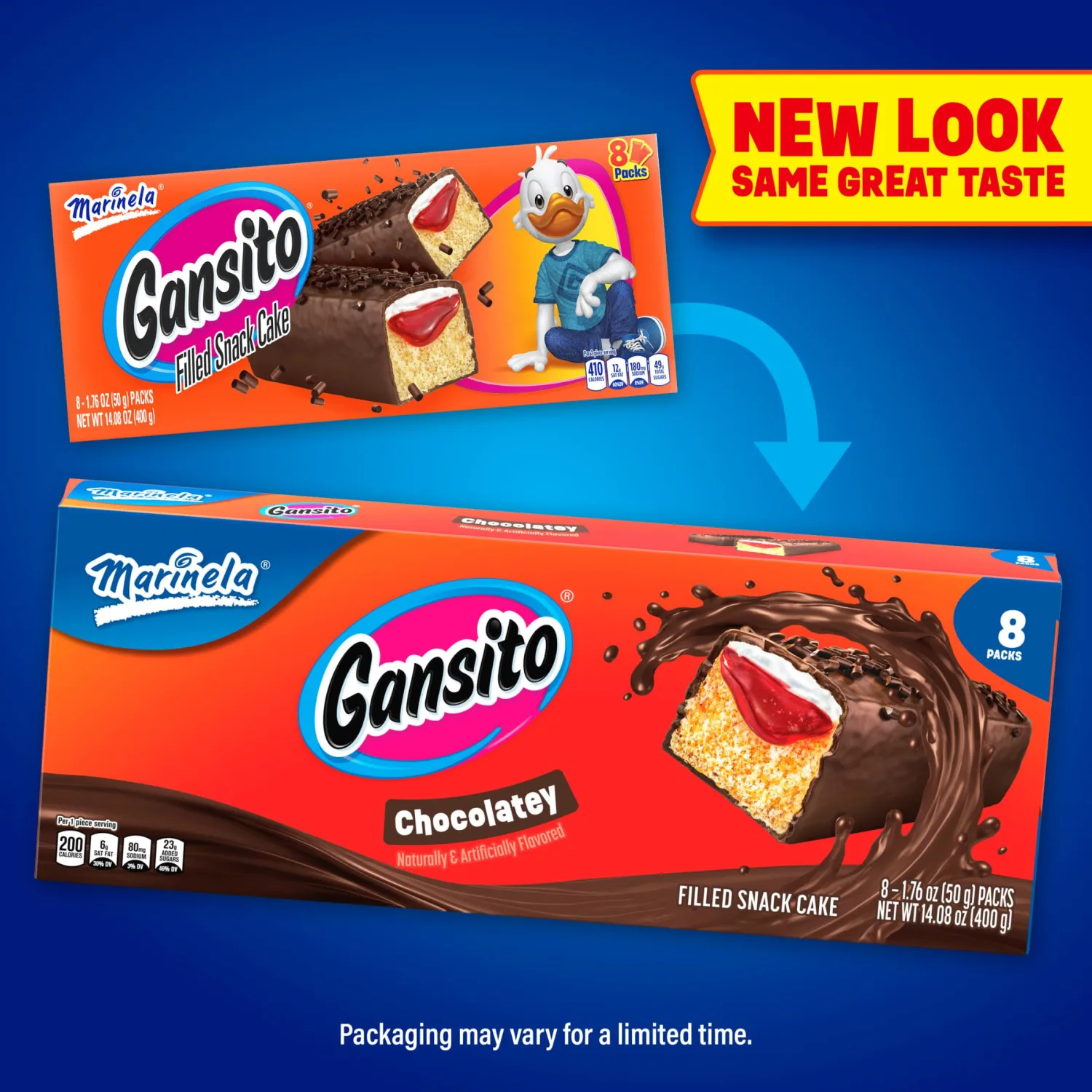 Marinela Gansito Strawberry and Crème Filled Snack Cakes | 1 pack (8 count)