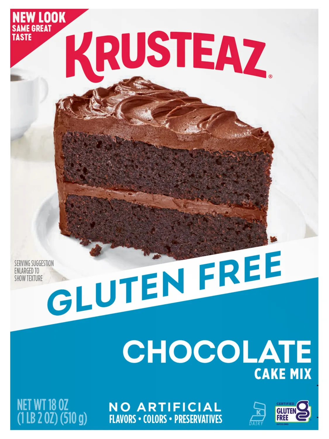 Krusteaz Gluten Free Chocolate Cake Mix, No Artificial Flavors, Colors, or Preservatives, 18 Ounce (Pack of 1)