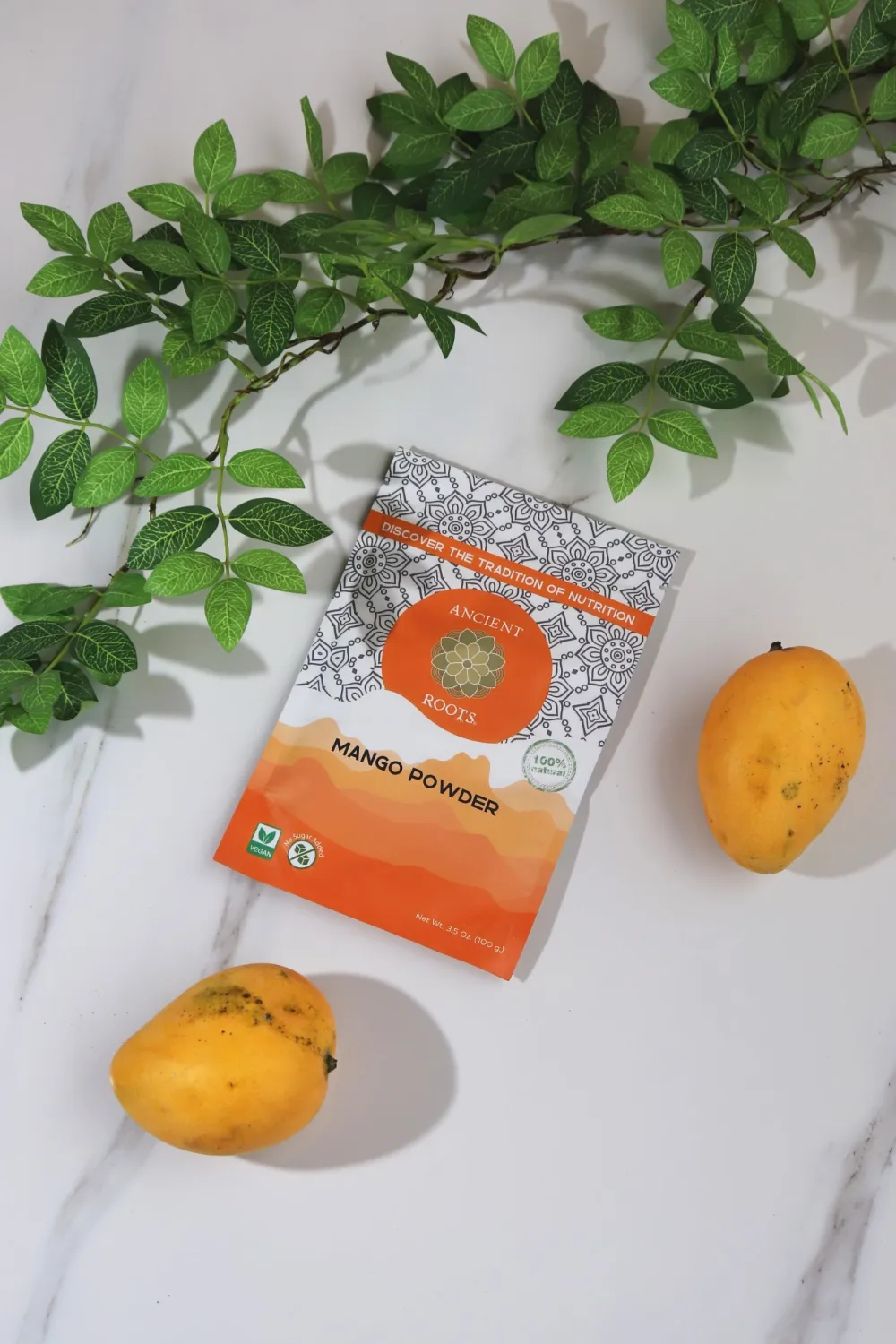 Ancient Roots Mango Fruit Powder - All-Natural Fruit Powder, Filled with Antioxidants, No Sugar Added, Indian Mango, Tropical Smoothie Mix - 3.5 ounces (25 Servings)