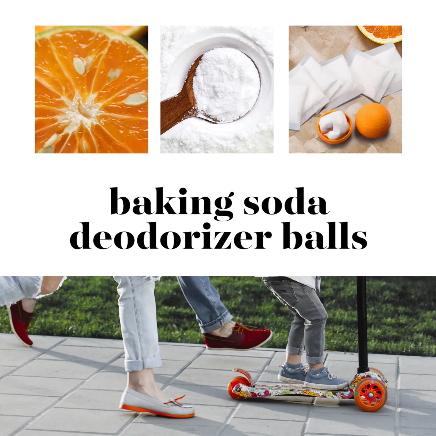 4 Pack Baking Soda Deodorizers, Shoe Deodorizer Balls, Air Freshener for Home, Odor Eliminator for Closets Bathroom Pets, Up to 80 Days