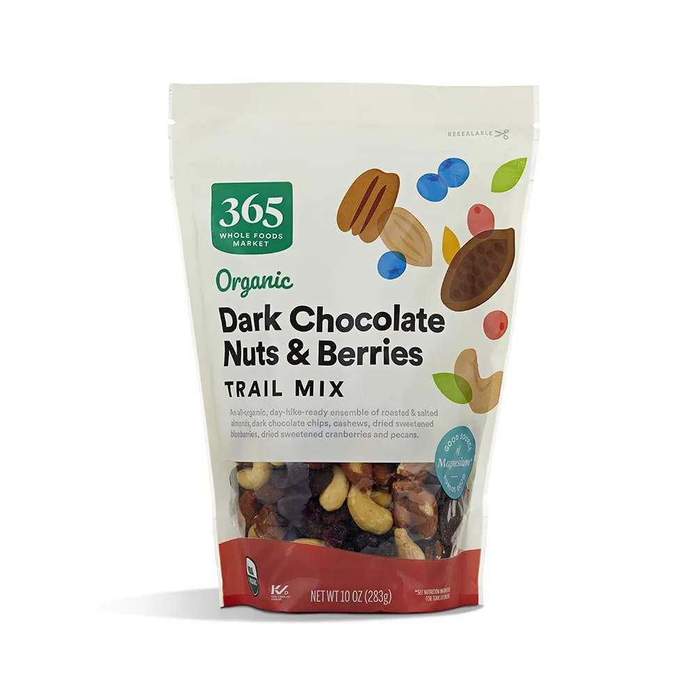 365 by Whole Foods Market Organic Dark Chocolate Nuts & Berries Trail Mix, 10 OZ