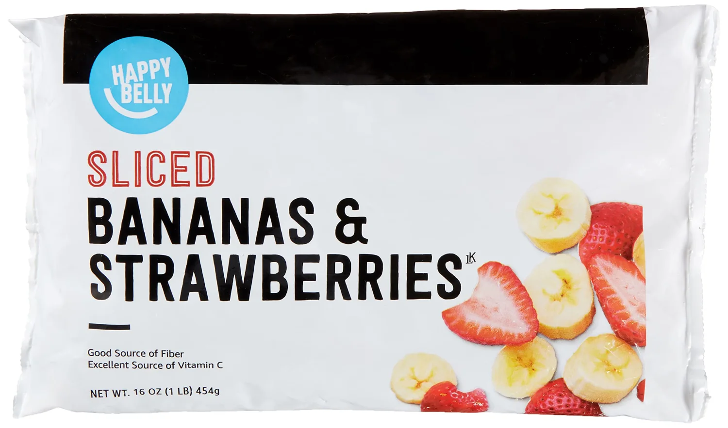 Amazon Brand - Happy Belly Sliced, Strawberry & Banana Mix, 16 oz