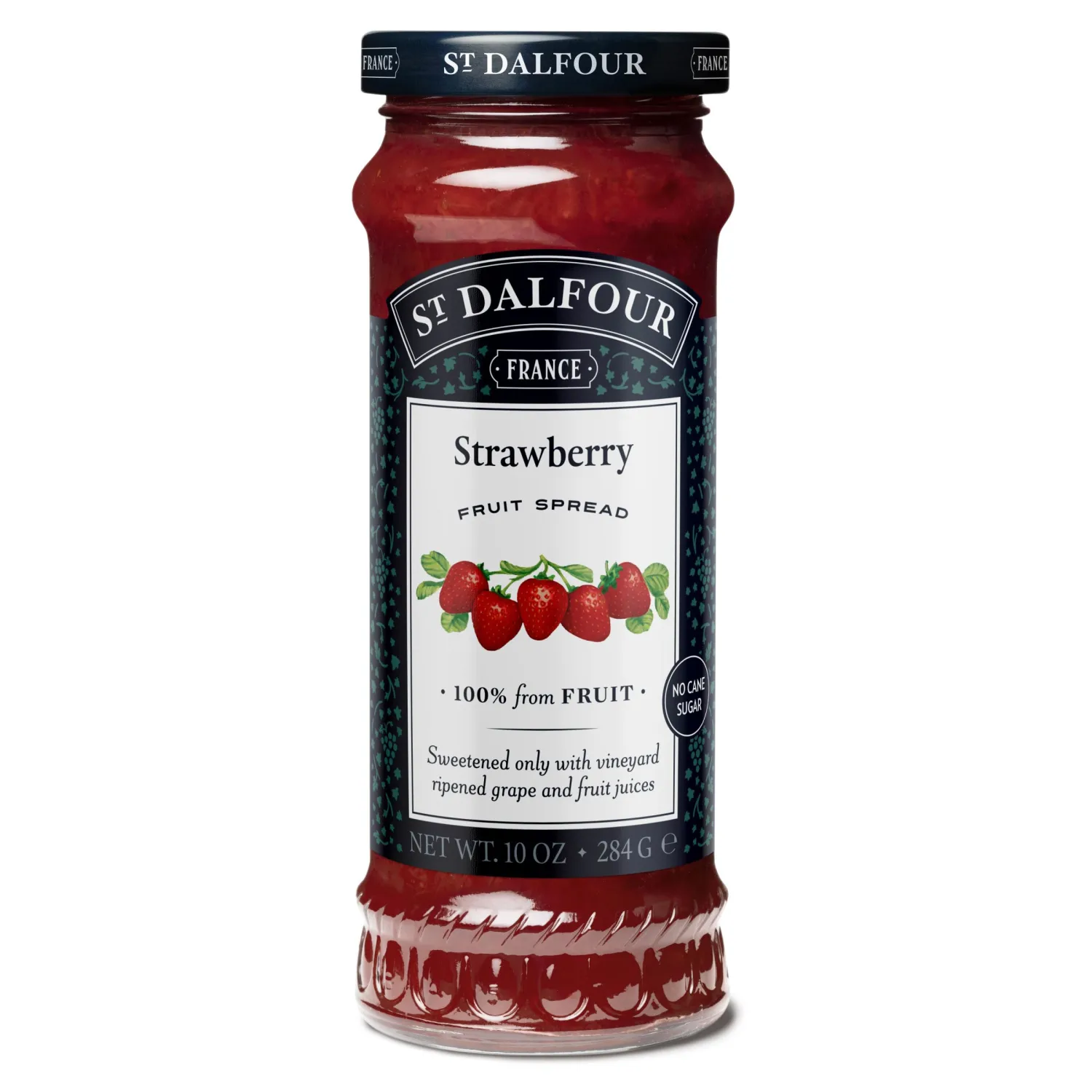 St. Dalfour Strawberry Fruit Spread - 10oz - 100% from Fruit, No Artificial Ingredients, Non GMO, No Cane Sugars, All Natural, Made in France