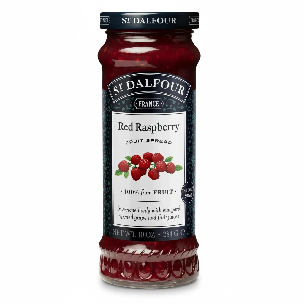 St. Dalfour Red Raspberry Fruit Spread - 10oz - 100% from Fruit, No Artificial Ingredients, Non-GMO, No Cane Sugars, All Natural, Made in France