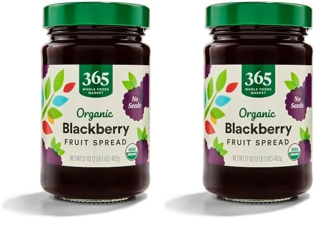 365 by Whole Foods Market, Fruit Spread Blackberry Organic, 17 Ounce (Pack of 2)