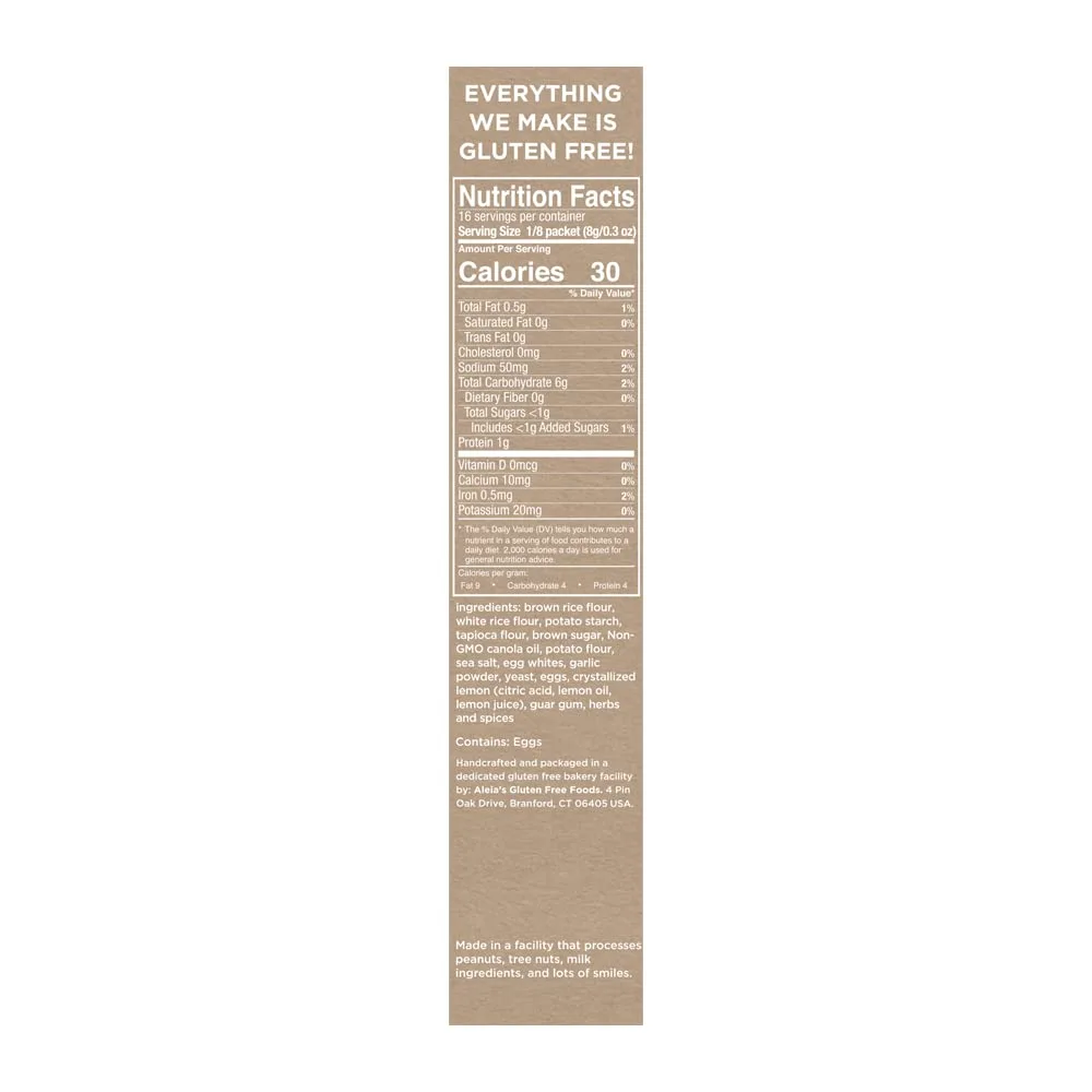 ALEIA'S BEST. TASTE. EVER. Lemon Herb Coat & Crunch - 4.5 oz / 1 Pack - Crispy Breading for Poultry, Seafood, Vegetables - Certified Gluten Free, Non-GMO, Dairy Free, Low Sodium, Kosher, Easy to Prepare
