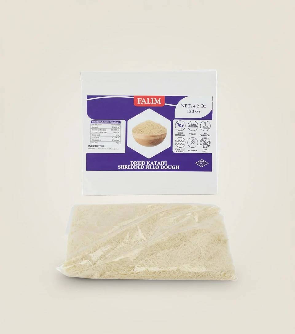Kataifi Shredded Fillo Dough 4.2 OZ (120 g.) for Dubai Chocolate Bar Pistachio - Kadayif for Knafeh Pistachio Chocolate Bar Pastry s in Cardboard. Knafeh Kunafa Katafi Kunefe Kadaifi Phyllo Dough Chilled Kadafi Dubai Katifi Kanafeh 4.2 OZ (120 g.)