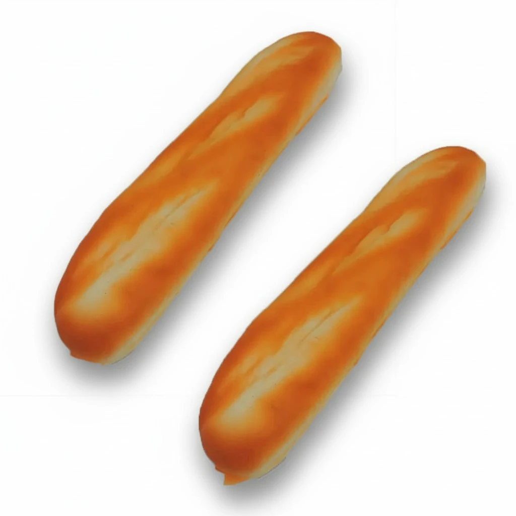 Fake French Baguette Loaf Squeezable Foam Bread 2 PK