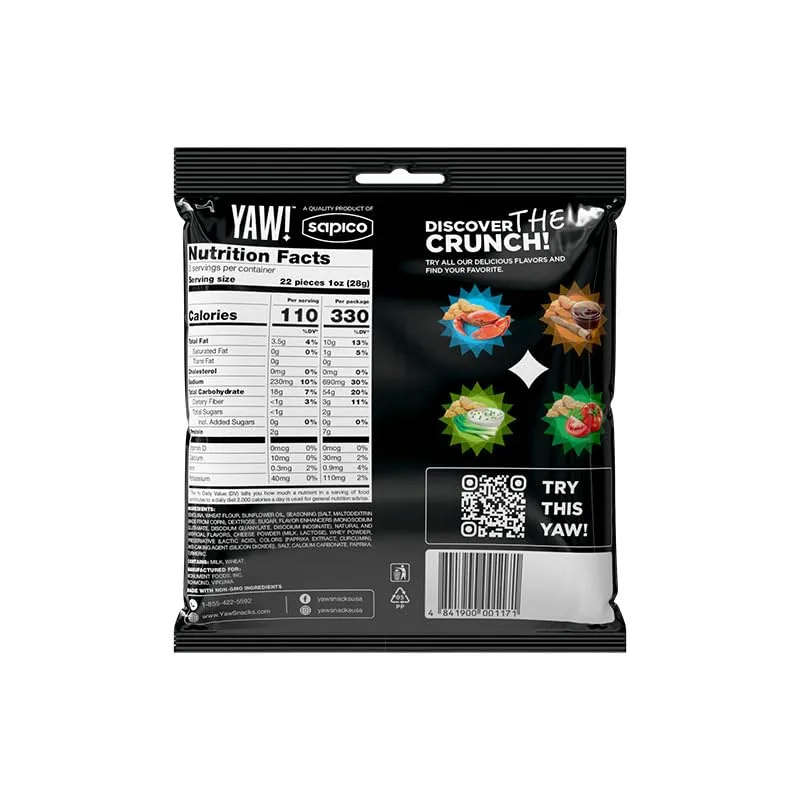 YAW! Baked Baguette Bites, Cheese Flavored, Non-GMO Ingredients, Crunchy Snack 3 Pack (9oz, cheese)