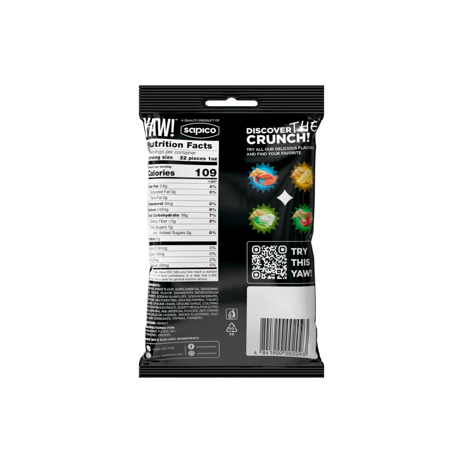 YAW! Baked Baguette Bites, Bold BBQ Flavor, Non-GMO Ingredients, Crunchy Snack 3 Pack (6oz, Barbecue)