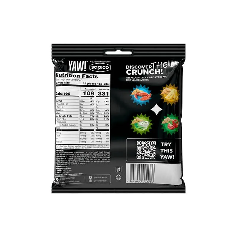 YAW! Baked Baguette Bites, Bold BBQ Flavor, Non-GMO Ingredients, Crunchy Snack 3 Pack (9oz, Barbecue)