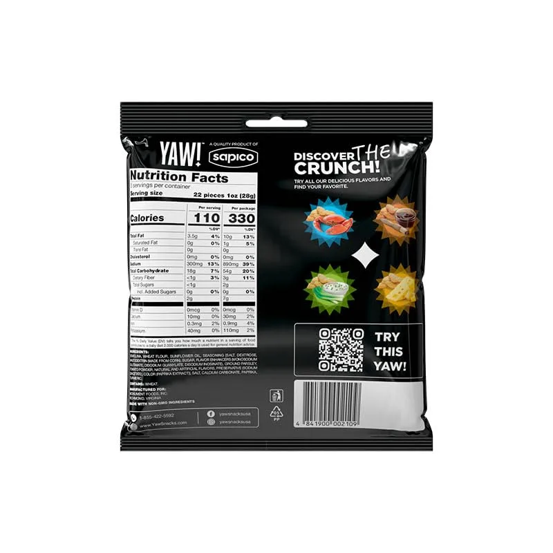YAW! Baked Baguette Bites, Tomato and Herb Flavor, Non-GMO Ingredients, Crunchy Snack 3 Pack (9oz, Tomato and Herb)