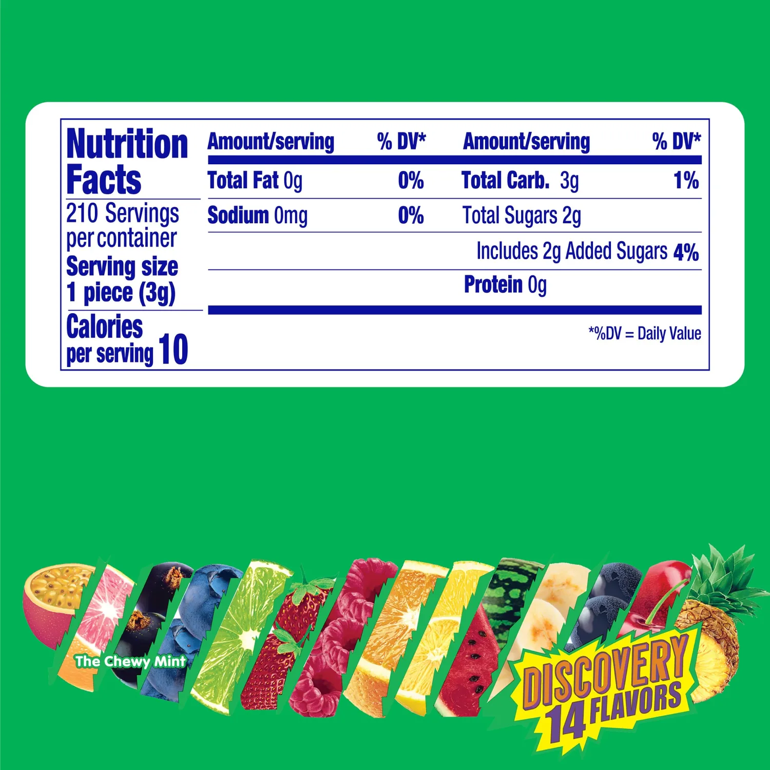 Mentos Chewy Mint Candy Roll, Discovery 14 Assorted Fruit Flavors, 14 Pieces Per Roll, 15 Count Showbox
