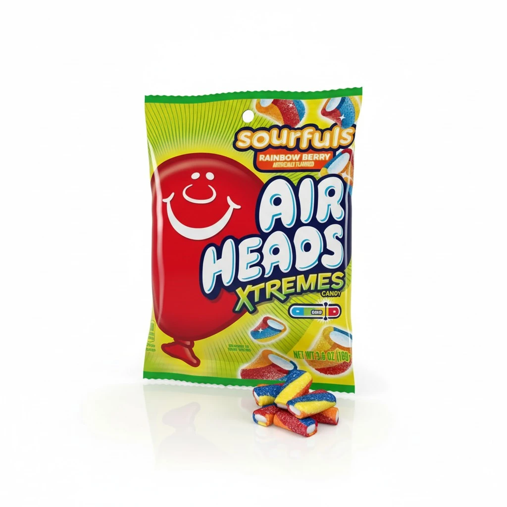 Airheads Xtremes Sourfuls, Sweetly Sour Candy, Rainbow Berry, Individually Wrapped Bulk Candy for Adults & Kids, Party, Concessions, Non-Melting, 3.8 oz