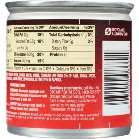 Libby's Vienna Sausage in Chicken Broth 4.6 oz. Can (4 Cans)