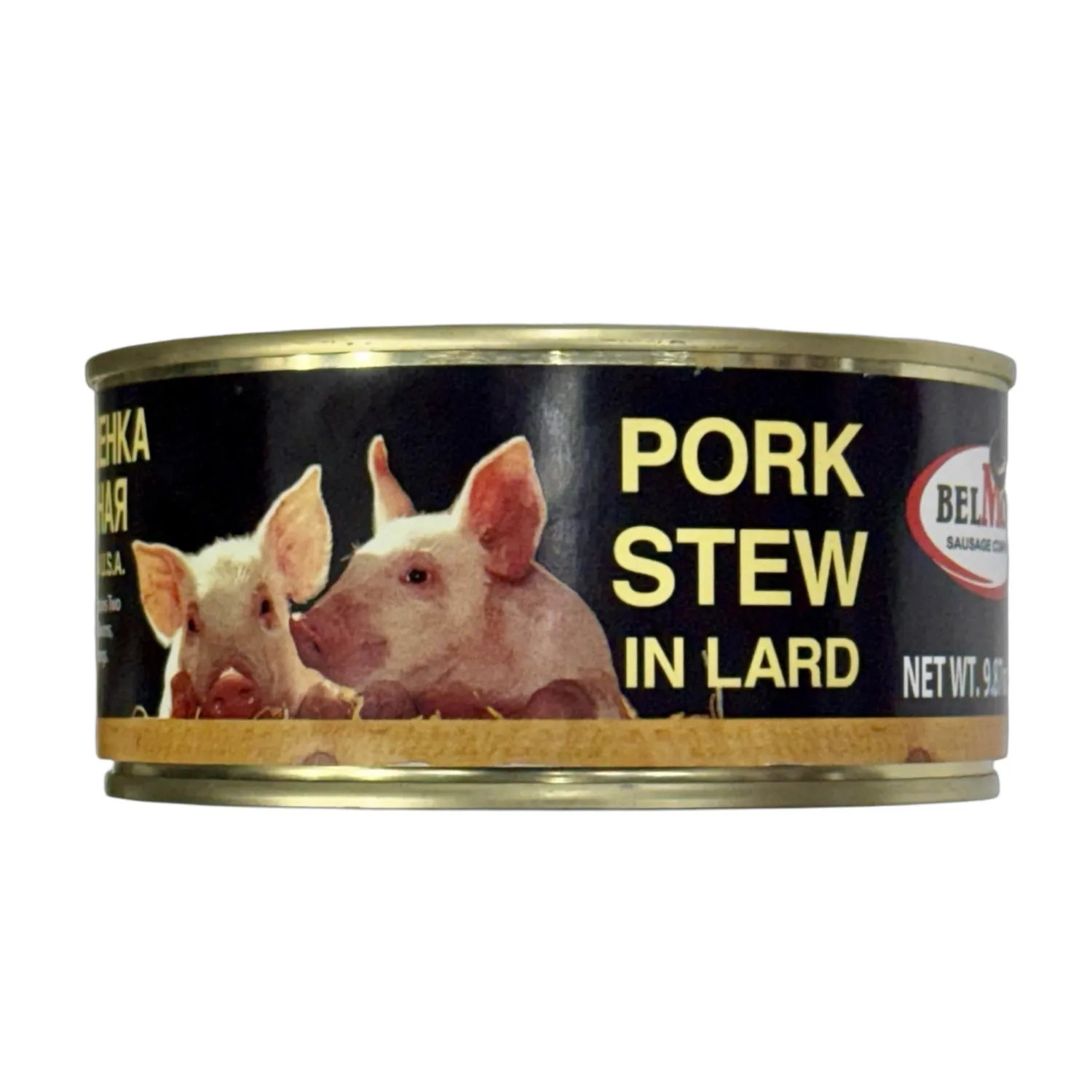 Belmont - Tushonka - Premium Quality Pork Stew – Traditional Canned Meat Stew – Tender Pork Chunks in Lard, 10 oz | 283 g