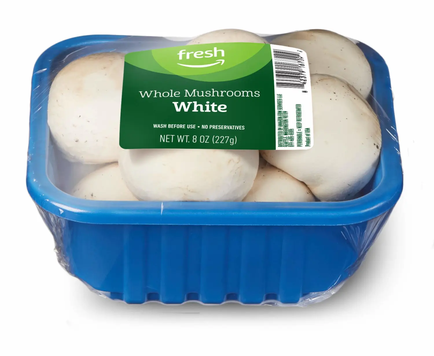 Amazon Fresh Brand, Whole White Mushrooms, 8 Oz