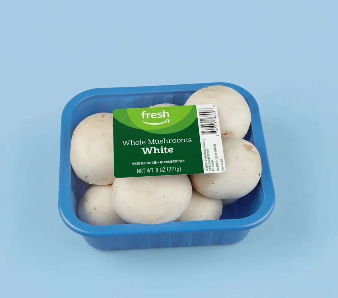 Amazon Fresh Brand, Whole White Mushrooms, 8 Oz