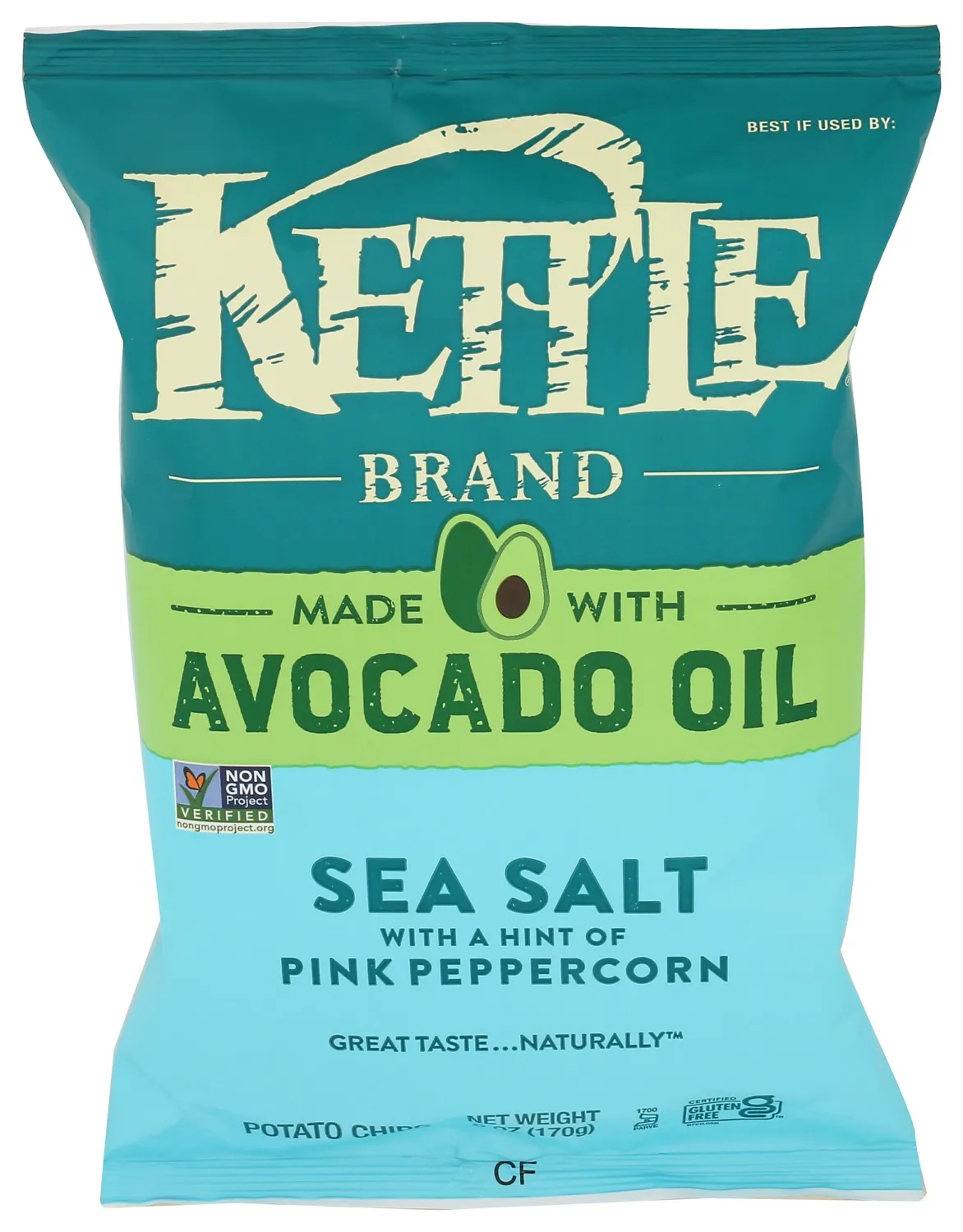 KETTLE FOODS Peppercorn Sea Salt Potato Chips, 6 OZ
