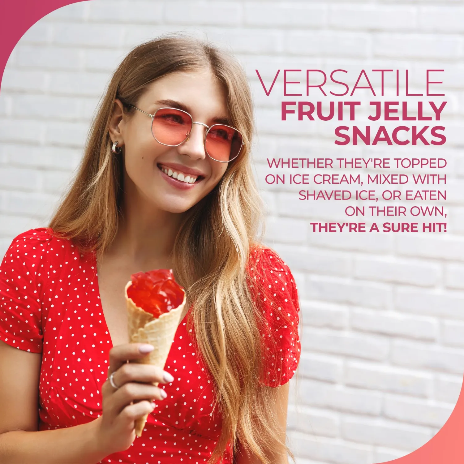 Fusion Select Lychee Jelly Coconut Jelly with Fruit Flavored for Bubble Tea, Yogurt, Ice Cream, Beverage, Fruit Tea, and Snow Fluff, Dessert Toppings 14 Ounce