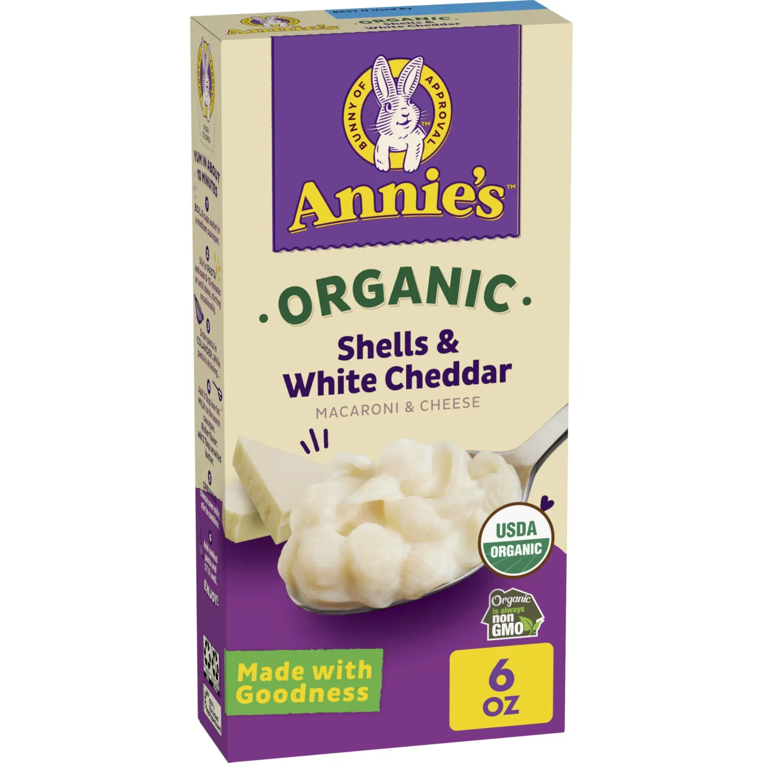 Annie's Homegrown Organic Macaroni & Cheese - Shells & White Cheddar - 6 oz