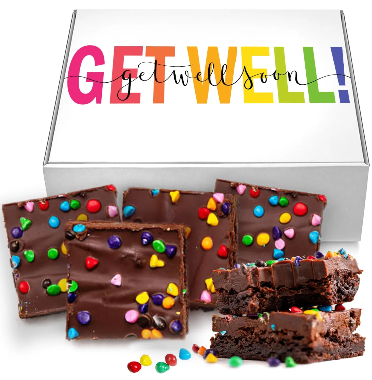 Get Well Soon Gift Basket Chocolate Brownies Cookies Food Gift Treats For Men Women Kids Individually Wrapped Care Package After Surgery | Nut Free | Fresh Bakery Feel Better Cake
