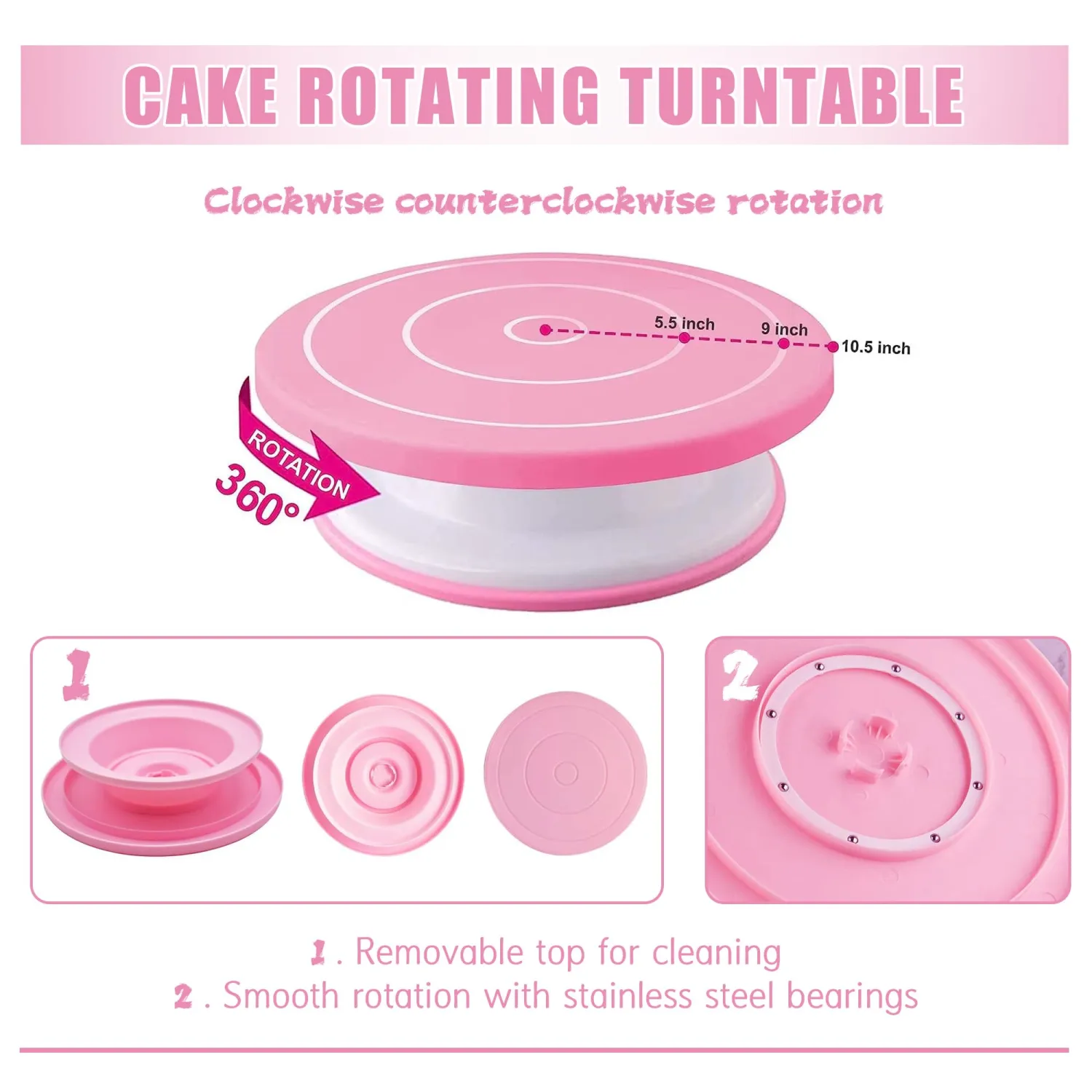 Cake Decorating Supplies Kit Tools 255pcs, Cake Decorating Set with Cake Turntable, 12 Numbered Icing Piping Tips, Cookie Cutters, Icing Smoother & Other Accessories for Cake Decoration (255 PCS)