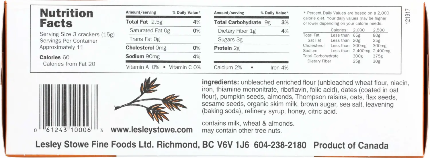 Raincoast Crisps, Salty Date & Almond Crackers, 6 Oz, 6 Oz