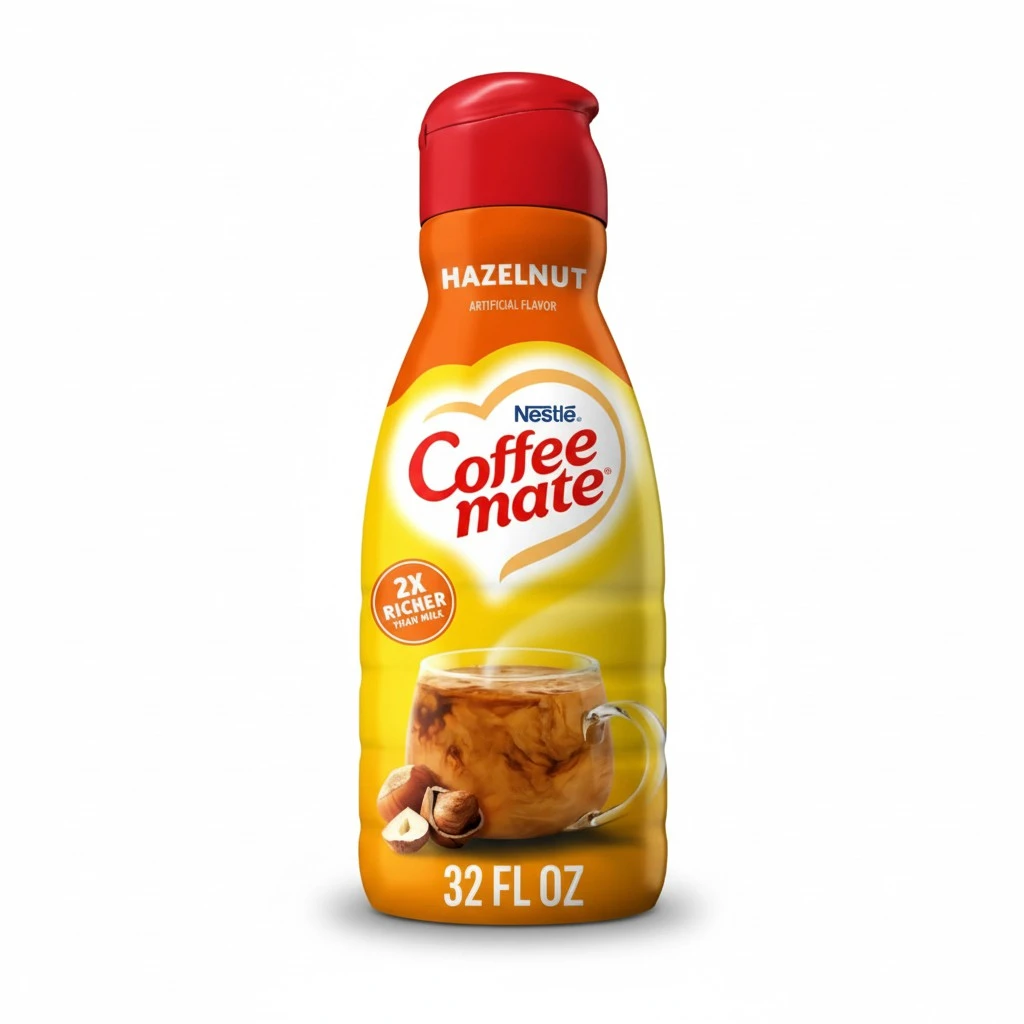 Coffee mate Hazelnut Flavored Coffee Creamer, Non-Dairy, Gluten-Free, Liquid Creamer for Coffee, Cholesterol Free, 63 Servings