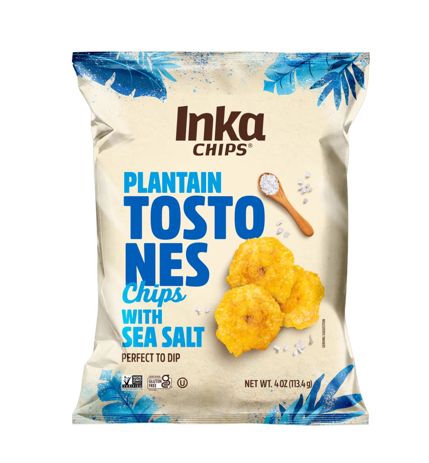 Inka Sea Salt Flavored Tostones Chips, Gluten Free, Non GMO, 4 Ounces (Pack of 3)