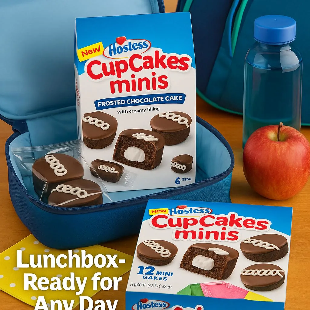 Hostess Cupcakes Minis – 12 ct 8.17 oz, Hostess Snacks Cupcakes Bakery Fresh, Chocolate Mini Cupcakes with Creamy Filling, Individually Wrapped