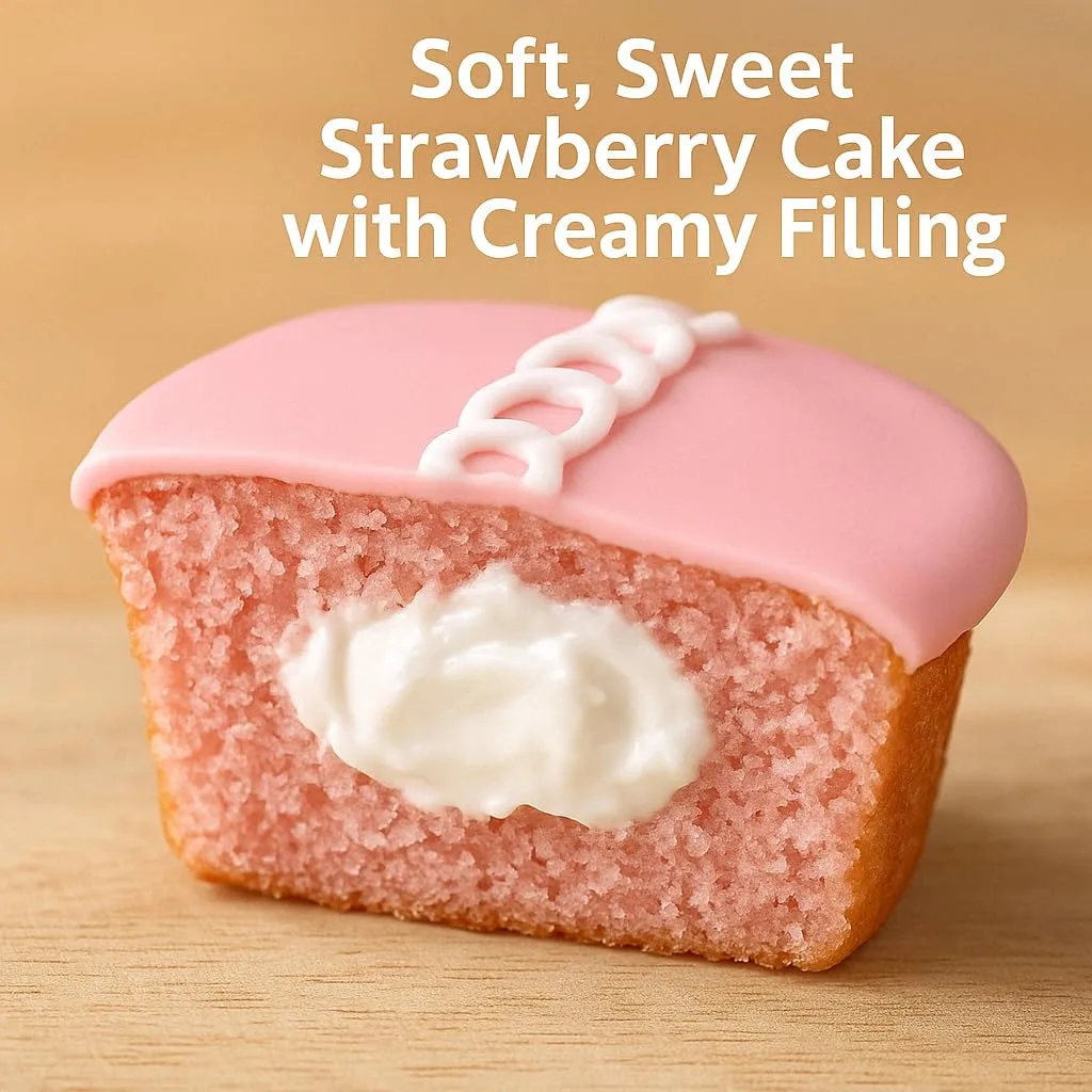 Strawberry Cupcakes HOSTESS – 8 ct. 12.7 oz | Bakery Fresh Muffins Individually Wrapped | Strawberry Cakes Individually Wrapped